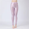 Thin Sheer Oil Glossy High-Stretch Pencil Pants Candy Color Yoga Leggings
