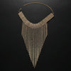 Rhinestone Fringe Tassel Choker Chain Necklace