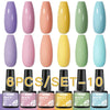 6Pcs/ Set Macaron Series Gel Nail Polish For Nails Glitter Nude Pink Blue Purple Hybrid Nail Art Gel Varnish Soak Off UV Gel Kit