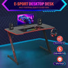 Modern Z-Shaped Gaming Desk Computer Desk for Home Office with Headphone Hook - Sturdy Workstation Table with Spacious Desktop