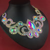 AB Rhinestone Chain Clasp Necklace