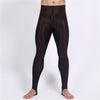 Men's Oil Glossy Sheer High-Stretch Pencil Pants Satin Smooth Leggings