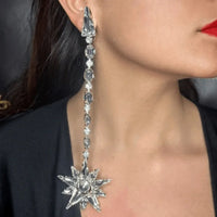 Long Crystal Dangle Earrings