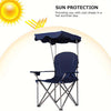 Portable Folding Beach Canopy Chair W/ Cup Holders Bag For Camping Hiking Outdoor