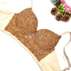 Colored Rhinestone Longline Costume Bra