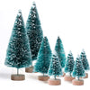 Artificial Mini Wooden Christmas Tree Blue Green White Gold Tower Pine Small Sisal Christmas Tree Tabletop Ornament Decor