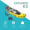 68307EP Explorer K2 Inflatable Kayak Set: Includes Deluxe 86in Aluminum Oars and High-Output Pump – SuperStrong PVC – Adjustable