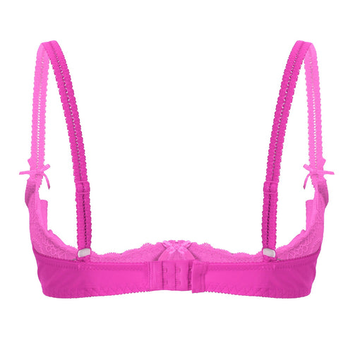 Lace Underwire Half-Cup Push-Up Bra