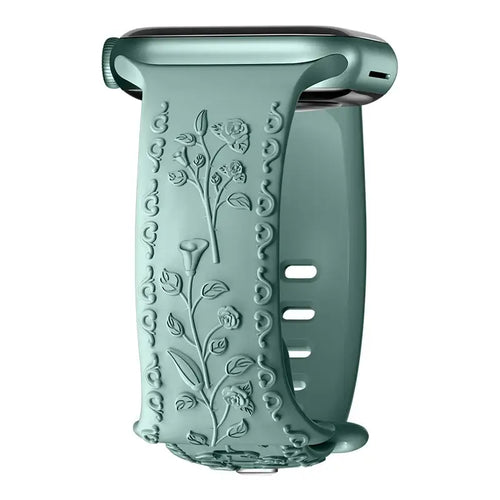 Apple Watch Silicone Band - Floral Engraved - Stylish Design