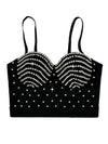 The Stardust Prism Siren – Embroidered Diamond Bustier Corset Crop Top