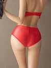 Sexy Candy Color Oil Glossy Sheer High-Waist Thong Panties Satin Smooth Briefs