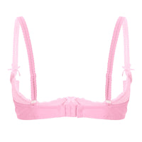 Lace Underwire Half-Cup Push-Up Bra