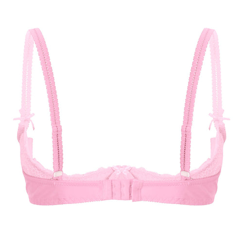 Lace Underwire Half-Cup Push-Up Bra