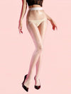 Striped Oil Glossy Sheer High-Waist Shaping Pantyhose Shiny Dance Tights