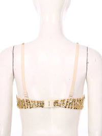 Sparkly Floral Beaded Sequin Belly Dance Bra & Tassel Performance Top