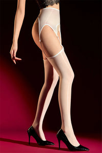 Pearl Cutout Open-Crotch Oil Glossy Sheer Pantyhose Garter Tights