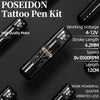 POSEIDON Tattoo Pen Kit Rotary Wireless Tattoo Machine Kit Coreless Motor High Quality Tattoo Gun Kit for Tattoo Artist