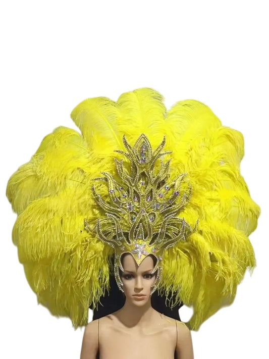FASHIONABLE AND EXQUISITE HEADDRESS FEATHERS SAMBA DANCE CARNIVAL HALLOWEEN PARTY LATIN DANCE BAR PERFORMANCE HAT MASQUERADE