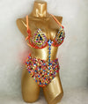 Sparkly Samba Carnival AB Crystal Wire Bra & High-Waisted Panties Costume Set