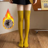 Winter Warm Long Socks Tube Thick High Tube Over Knee Knee-Length Hosiery Socks Terry Solid Color Women Thicken Calf Socking