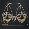 Luxury Crystal Swirl Micro Bikini Body Chain – Shimmering Rhinestone Tassel Bra & Exotic Chest Harness for Festivals, Raves & Clubwear