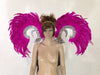 Showgirl Feather Wing Backpiece with Rhinestone Scroll Frames