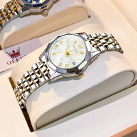 Women's Two Tone Stainless Steel Quartz Watch With Date