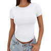 Trendy Queen Womens Basic T Shirts Summer Tops 2025 Crop Short Sleeve Y2k Tee Cute Gym Fashion Workout Clothes