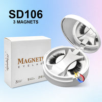 Magnetic Eyelashes Set 1 Pair Reusable No Glue Needed False Eyelashes with Magnetic Tweezers Curly Faux Lashes Makeup Tool
