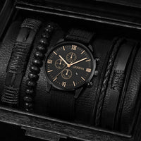 4/5PCS Fashion Men Watches Casual Male's Quartz Watch Bracelets Set Relogio Masculino Reloj Hombre（Without Box）