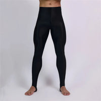 Men's Oil Glossy Sheer High-Stretch Pencil Pants Satin Smooth Leggings