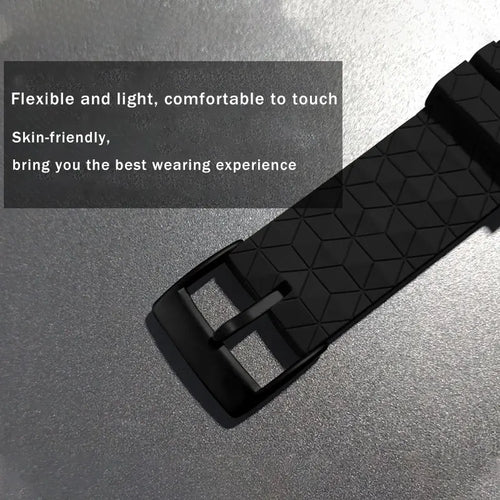 Polar Silicone Sport Watch Band Black Unisex Waterproof Rubber Strap
