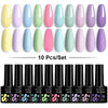 LILYCUTE 10PCS/Set Gel Nail Polish Set Pink Purple Nail Gel Semi Permanent UV LED Varnish Nail Art Design Soak Off Nail Gel Set