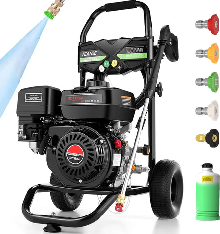 4200 2.8GPM Gas Pressure Washer 4000PSI Commercial Pressure Washer with 212CC Engine 5 Adjustable Nozzles 25ft Hose