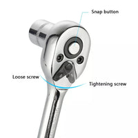 46pcs Metric Flexible Head Ratcheting Wrench Combination Wrench Set 1/4" Drive Hex Bit Socket Set Mechanic Tool Car Repair Tool