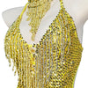 Beaded Sequin Tassel Performance Bodysuit
