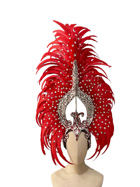 The Stardust Sovereign – Majestic Feathered Samba Carnival Headdress