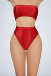 High-Waist Oil Glossy Sheer G-String Thong Satin Smooth Seamless Briefs