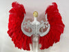 Two-Layer Feather Backpiece with Matching Rhinestone Headdress