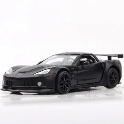 1/36 Chevrolet Corvette C6-R Лита під тиском металева модель автомобіля Іграшки Модель спортивного автомобіля з відсувними дверима Подарунки для дітей