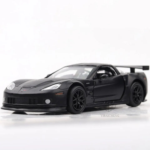 1/36 Chevrolet Corvette C6-R Alloy Diecast Metal Car Model Toys Simulation Sports Car Model With Pull Back Doors Children Gifts