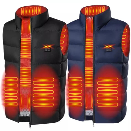 9 Areas Heated Vest Jacket USB Men Winter Electrically Heated Thermal Waistcoat for Hunting Hiking Warm Hunting Jacket