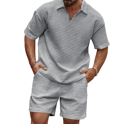 Men s Casual Outfit Short Sleeve Tee with Drawstring Shorts Set for a Stylish Summer Look