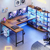 L Shaped Gaming Desk, 65'' Corner Gaming Desk, Computer Desk with Storage Shelves, Keyboard Tray, Monitor Stand