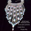 Rhinestone Crystal Long Fringe Tassel Necklace