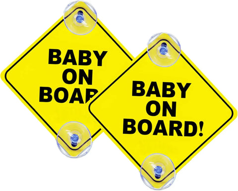 2PCS Baby On Board Signs with Suction Cups, 5