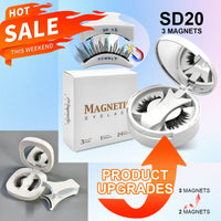 Magnetic Eyelashes Set 1 Pair Reusable No Glue Needed False Eyelashes with Magnetic Tweezers Curly Faux Lashes Makeup Tool