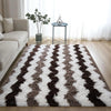 Soft Shaggy Rugs Plush Area Rugs for Living Room Bedroom Fluffy Carpets Home Decor,5x8ft,Stripe Brown