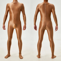 Candy Color Oil Glossy Full-Body Shaping Bodysuit Satin Smooth Leotard