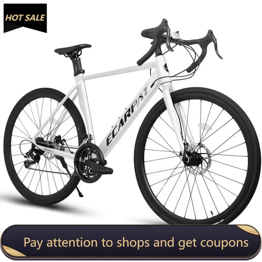 700c Road Bike, Bicicleta para Adultos Fixie Bike with 14 Speed Shifter, Dual Disc Brakes Gravel Bike Freight free